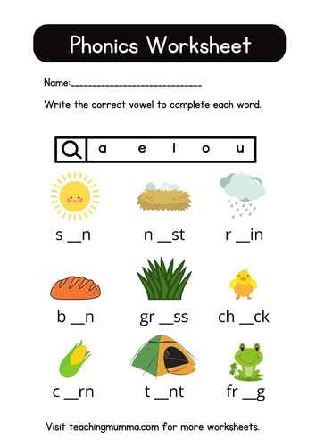 Phonics Illustrative English Worksheet Thumbnail